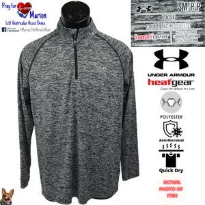 Under Armour Small Carbon Heather / Black-090 Tech™ ½ Zip Long Sleeve